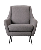 Comfy Dark Grey Linen Armchair 3