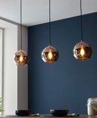 Copper Mirrored Glass Trio Pendant Light - The Farthing