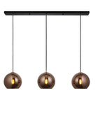 Copper Mirrored Glass Trio Pendant Light - The Farthing