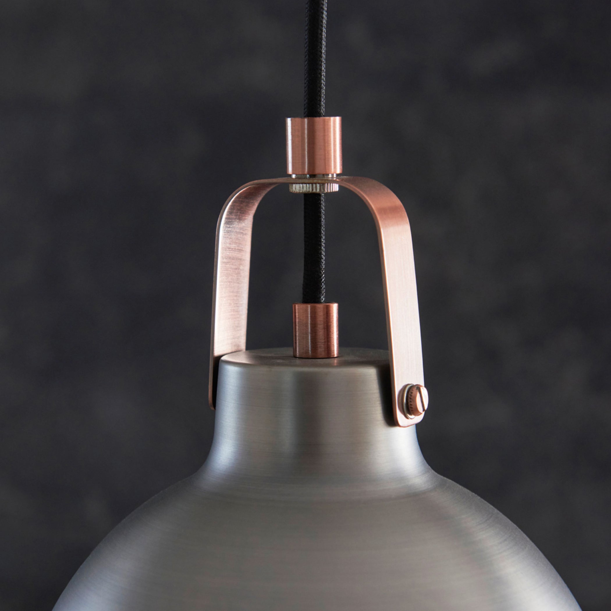 Copper & Pewter Metal Dome Pendant Light 1