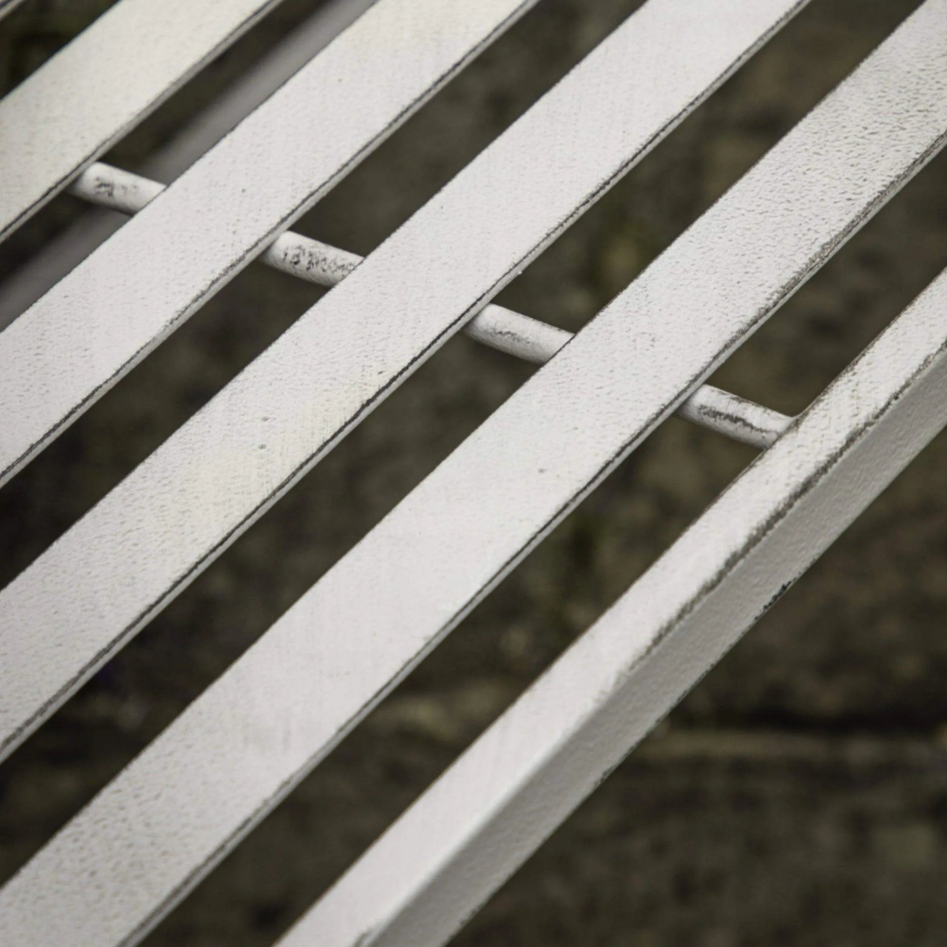 Country Style Distressed White Metal Garden Bench - The Farthing