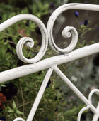 Country Style Distressed White Metal Garden Bench - The Farthing