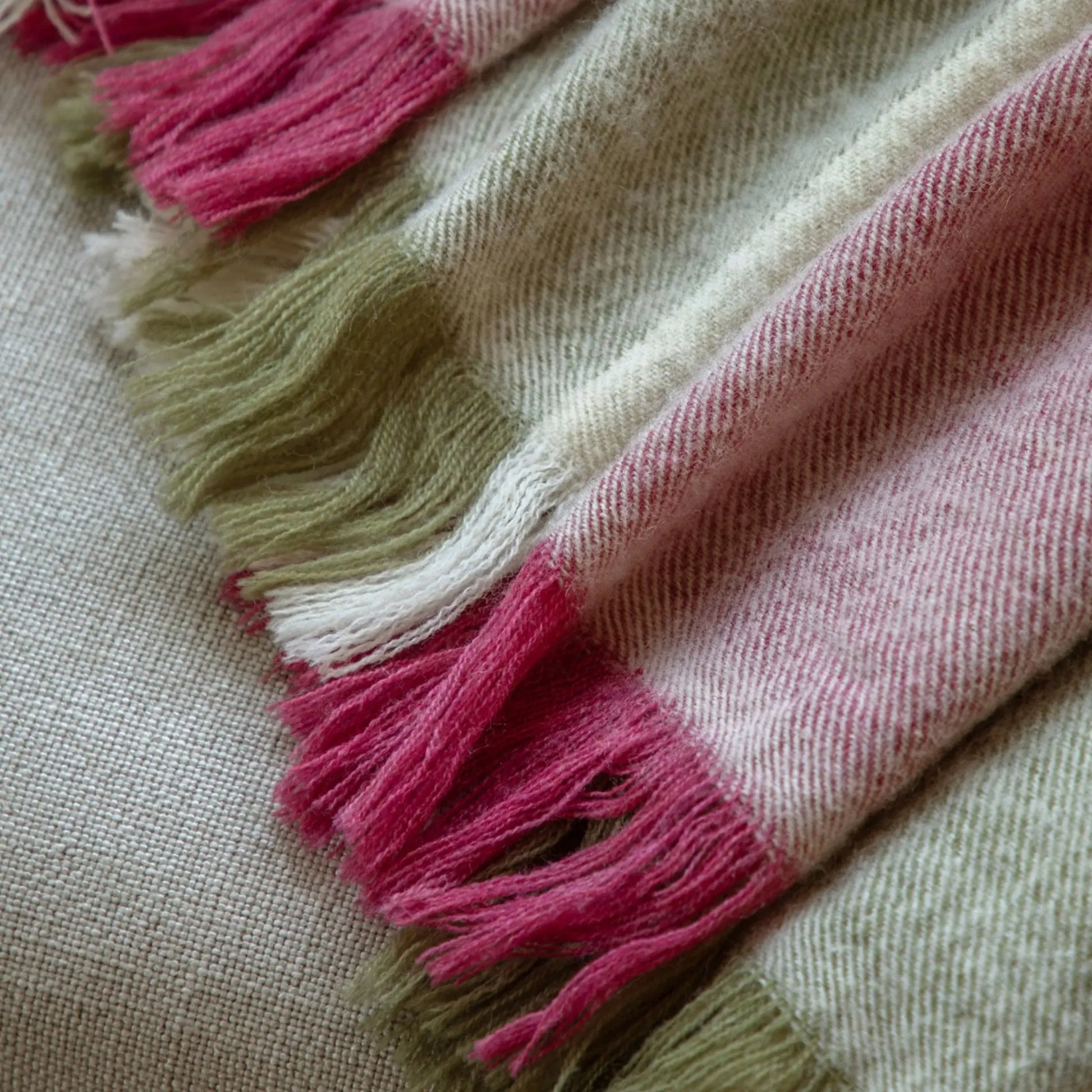 Cranberry and Olive Woven Throw 4