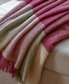 Cranberry and Olive Woven Throw