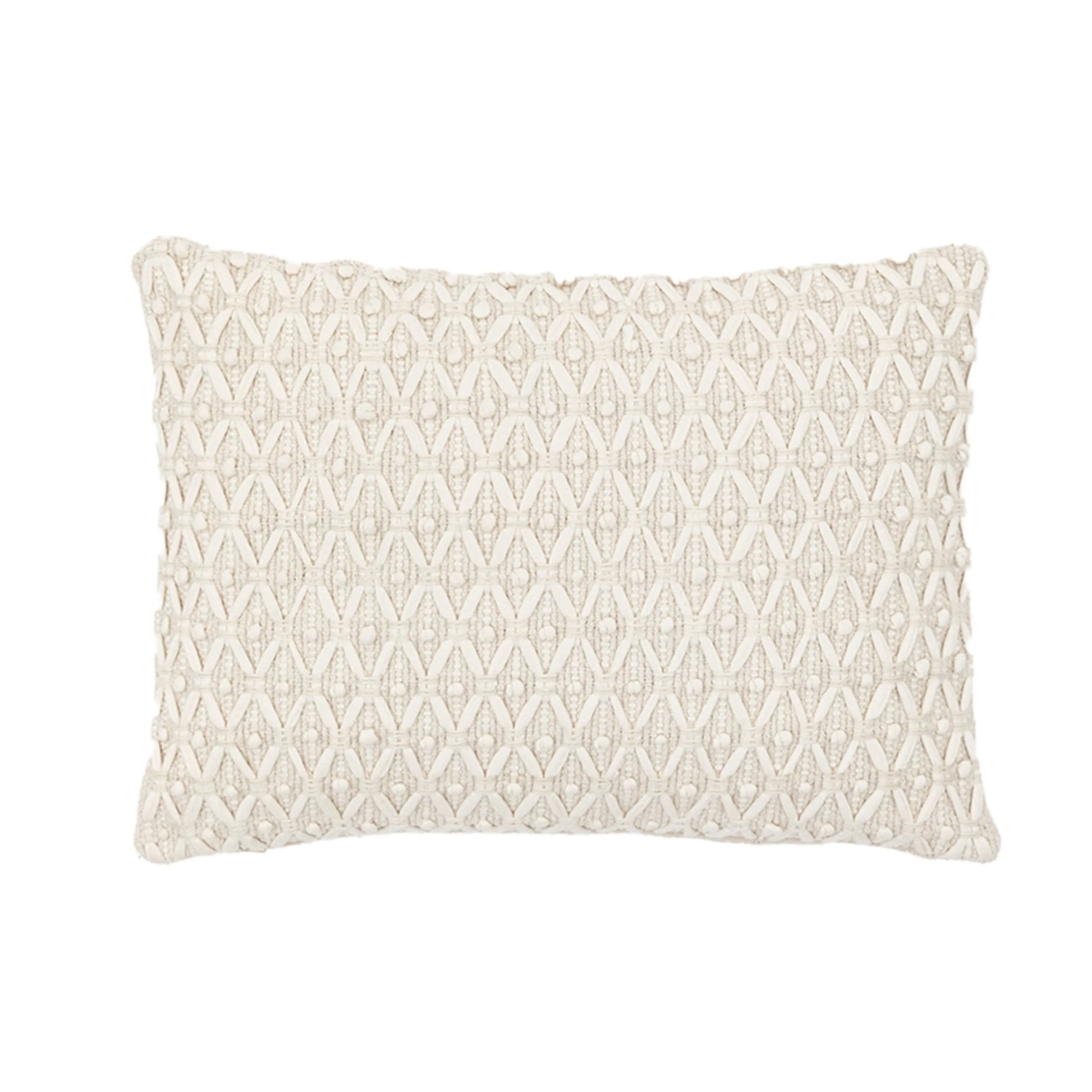 Cream Boho Woven Cushion 1