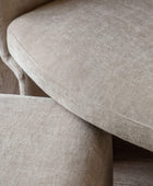 Cream Fabric Curved Armchair - The Farthing