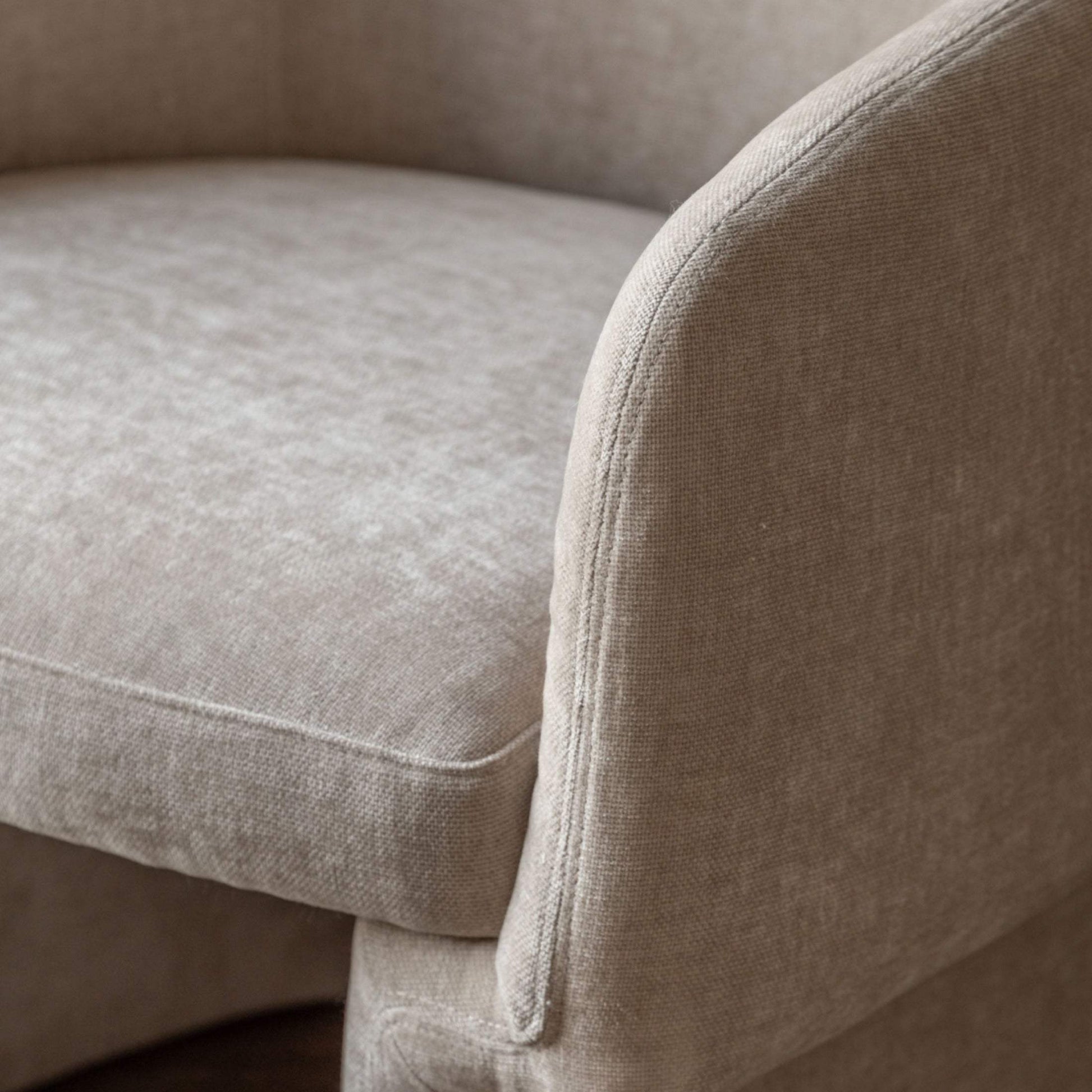 Cream Fabric Curved Armchair - The Farthing