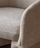 Cream Fabric Curved Armchair - The Farthing