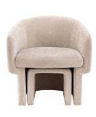 Cream Fabric Curved Armchair - The Farthing