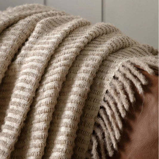 Cream Side Fringed Throw 4