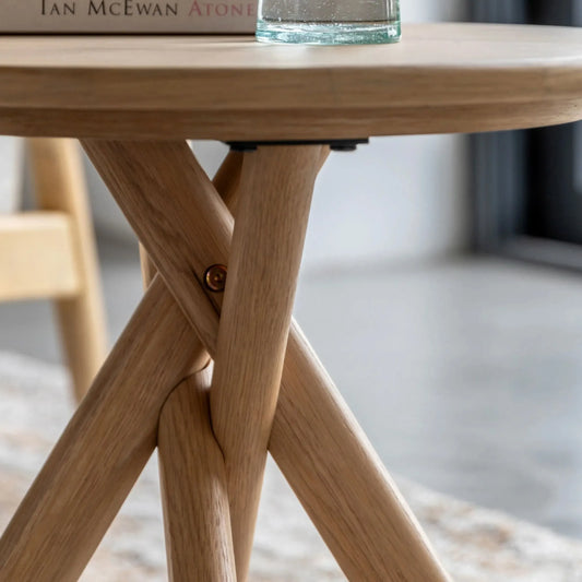 Cross Leg Oak Side Table FARTHING 3