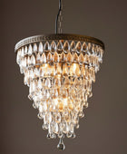 Chandelier with crystal accents on a dark background