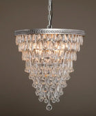 Chandelier with crystal accents on a brown background