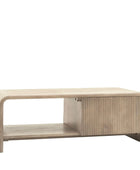 Curved Edge Mango Wood 1 Drawer Coffee Table 5