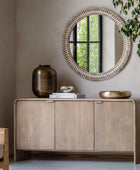 Curved Edge Mango Wood 3 Door Sideboard 1