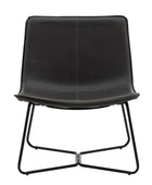 Dark Charcoal Curved Seat Faux Leather Chair 5