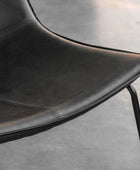 Dark Charcoal Curved Seat Faux Leather Chair 6