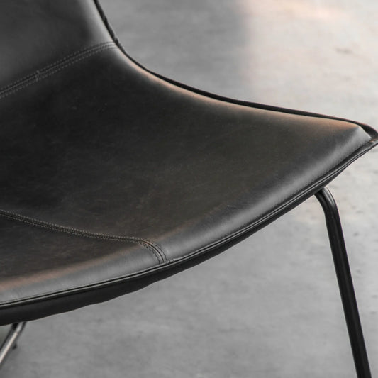 Dark Charcoal Curved Seat Faux Leather Chair 6