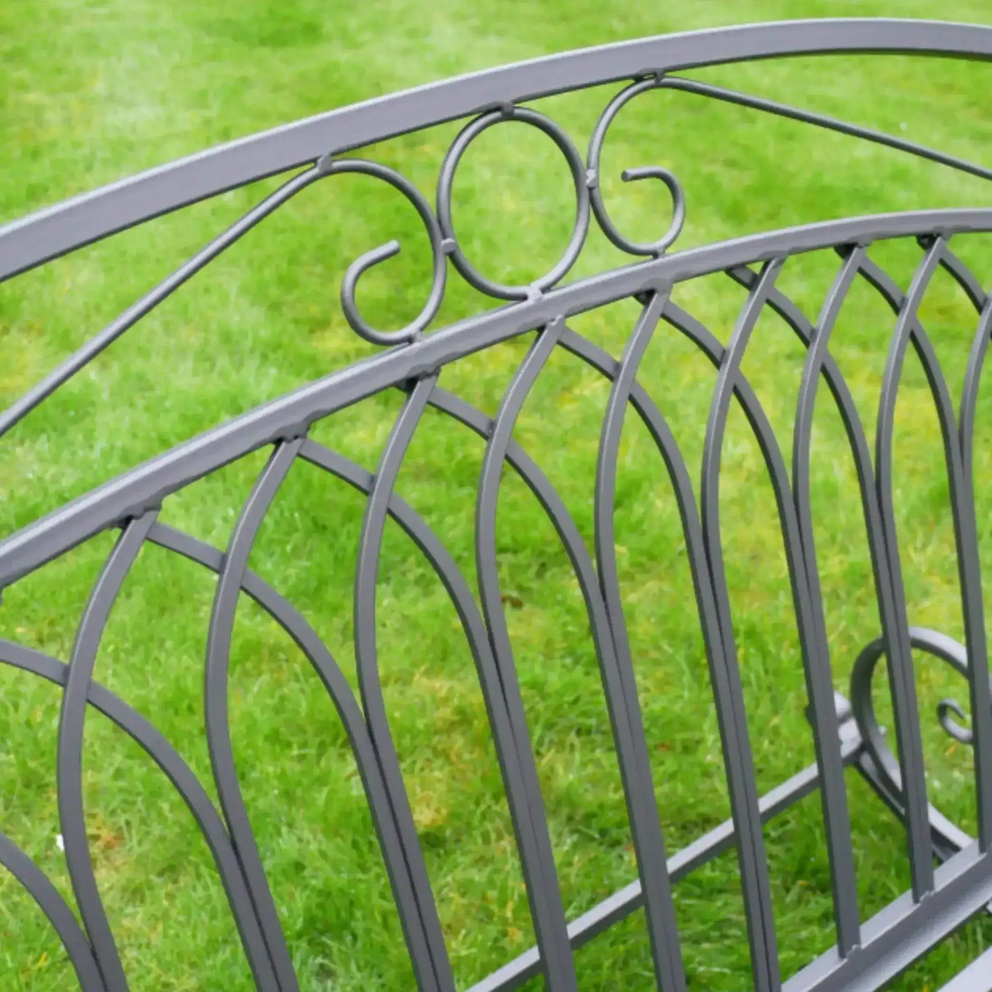 Dark Grey Metal Rocking Garden Bench - The Farthing