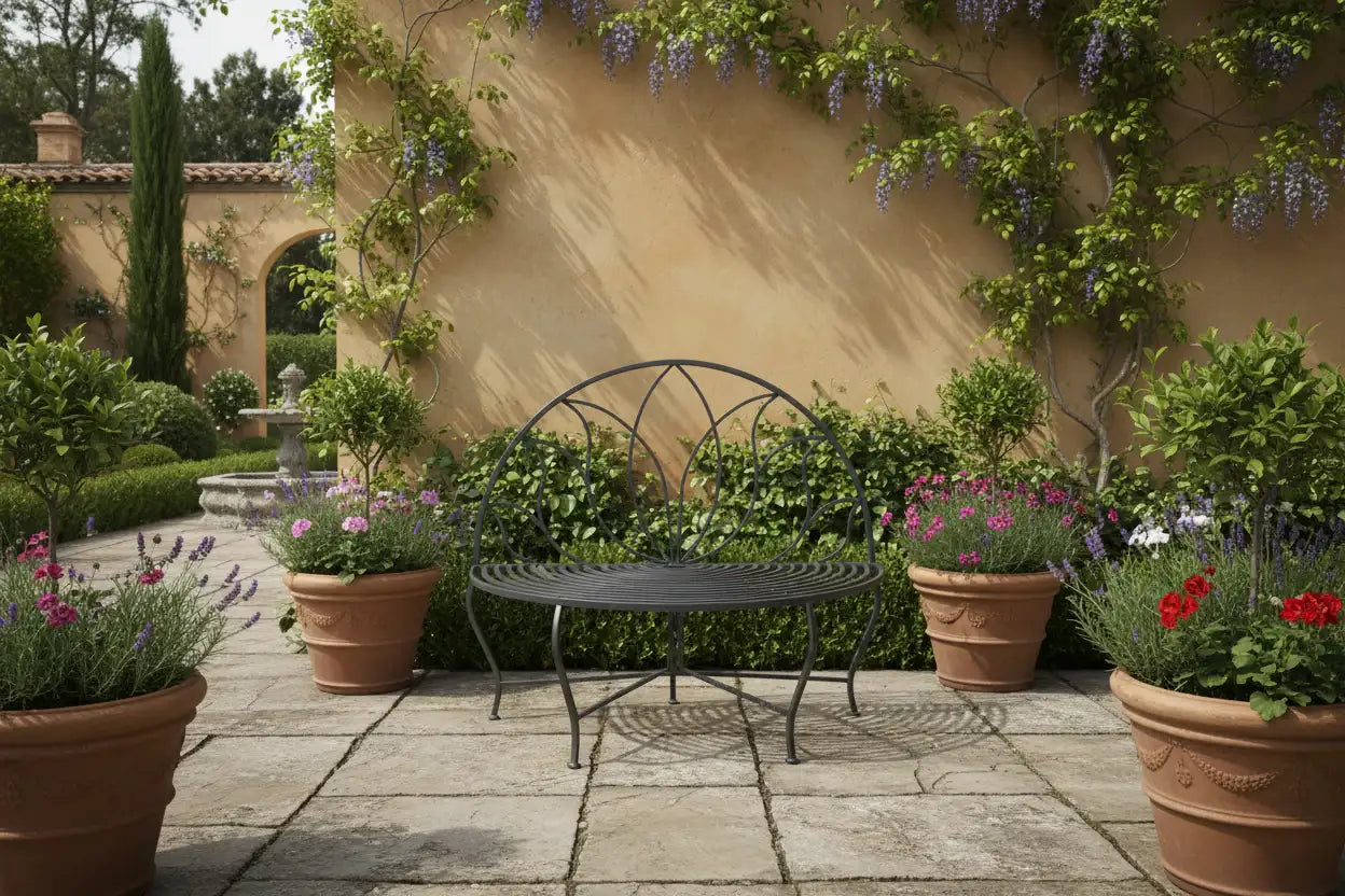 Dark Grey Semi Circle Garden Bench 3