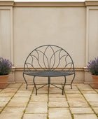 Dark Grey Semi Circle Garden Bench