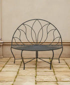 Dark Grey Semi Circle Garden Bench 1