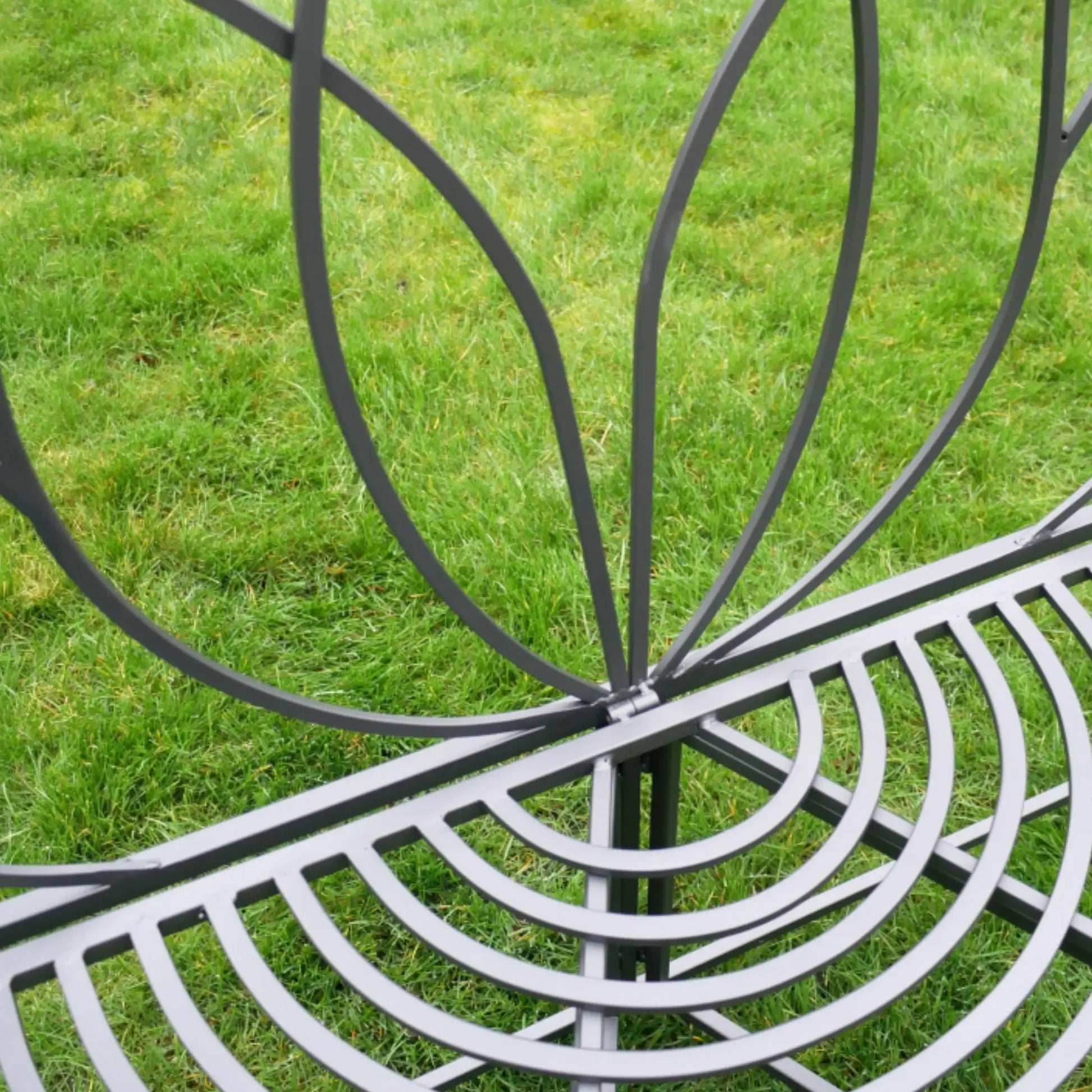 Dark Grey Semi Circle Garden Bench 2