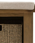 Dark Oak Padded Top Storage Bench 55