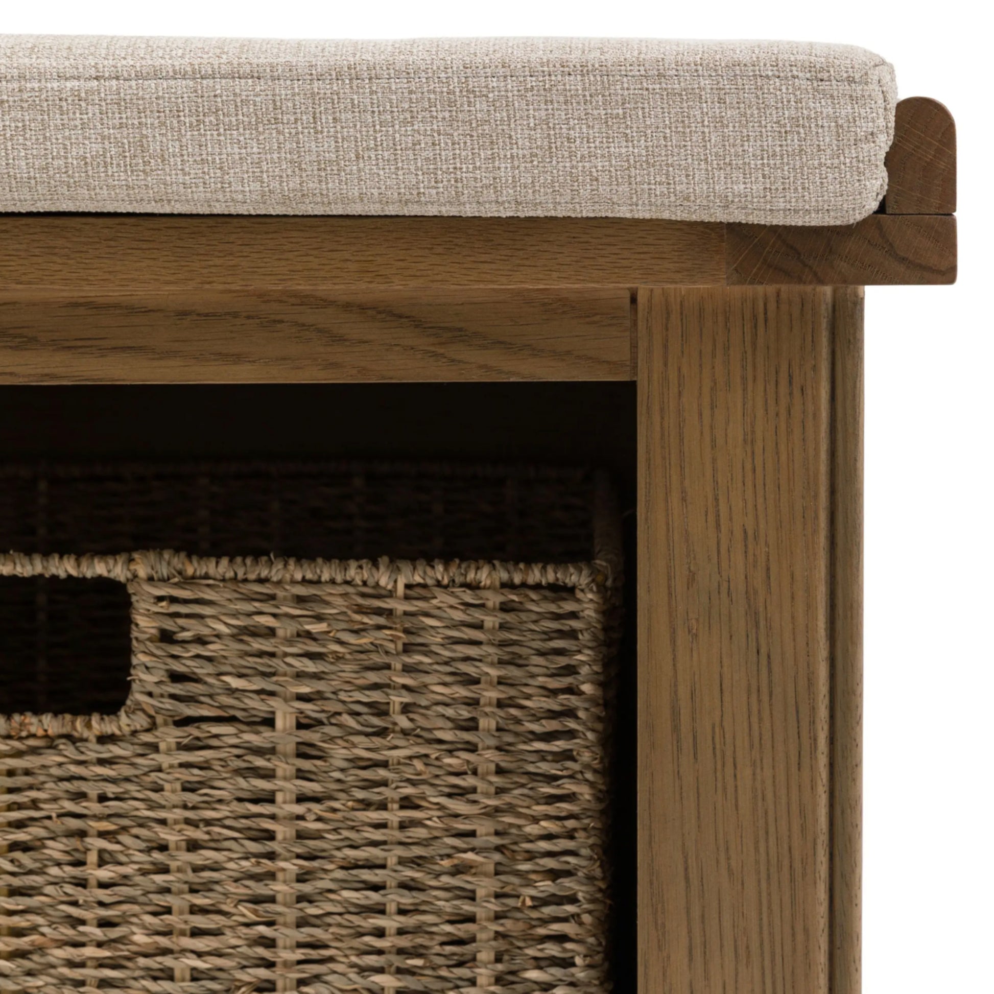 Dark Oak Padded Top Storage Bench 55