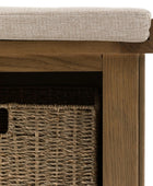 Dark Oak Padded Top Storage Bench 55