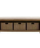 Dark Oak Padded Top Storage Bench