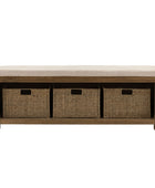 Dark Oak Padded Top Storage Bench