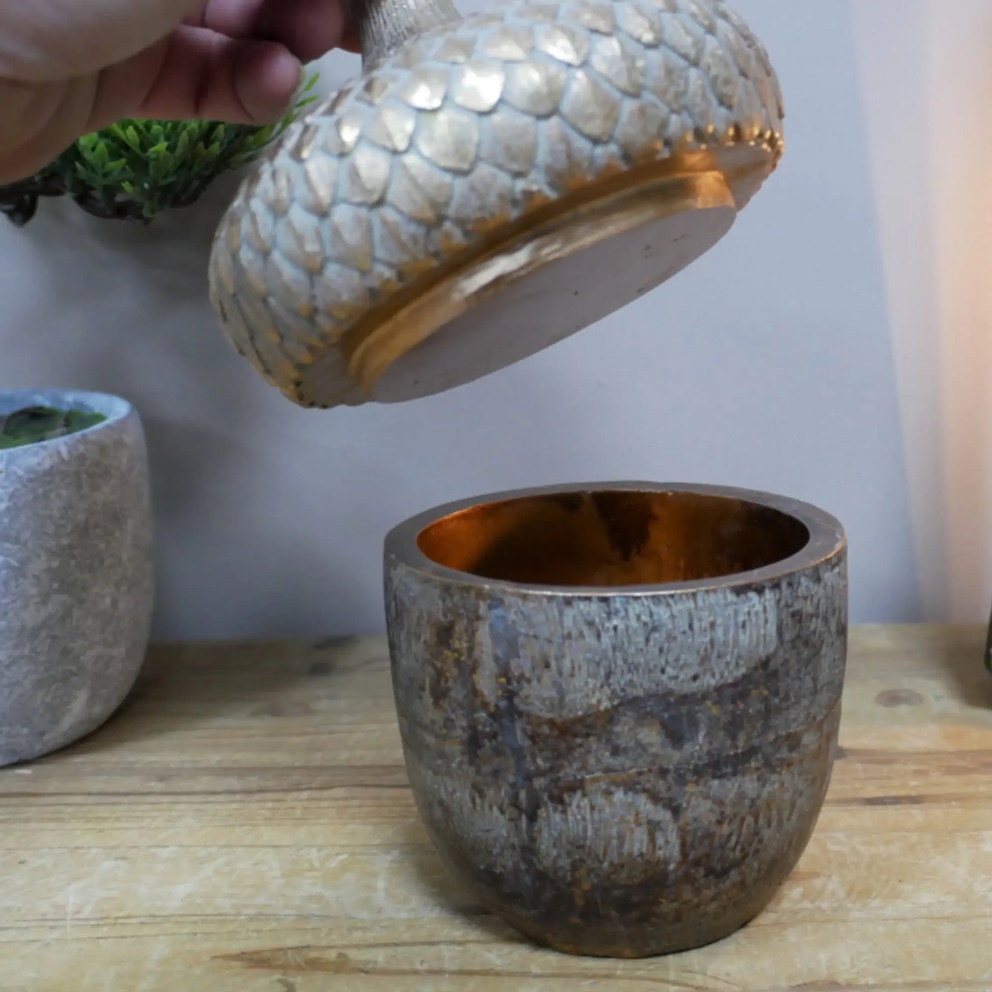 Decorative Acorn Storage Jar