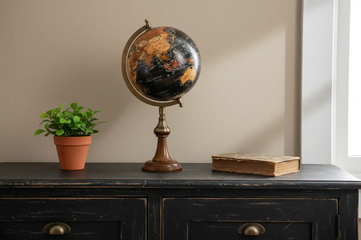 Decorative Antique Black Globe Ornament 5