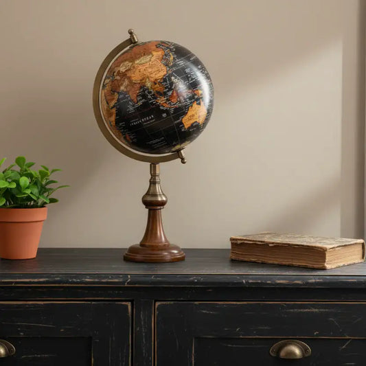 Decorative Antique Black Globe Ornament
