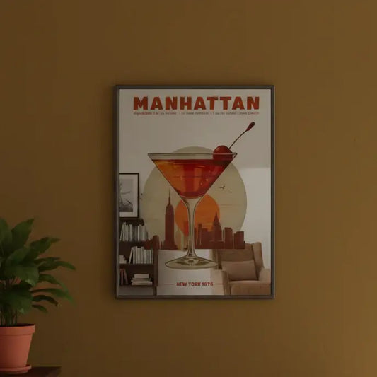 Decorative Manhattan Cocktail Wall Mirror