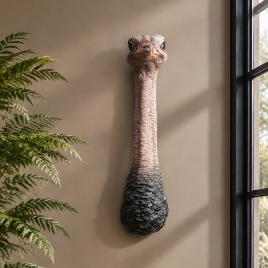Decorative Ostrich Head Wall Decoration