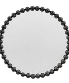 Distressed Black Large Beaded Round Mirror 1