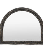 Distressed Black Wash Ribbed Arched Mirror 4