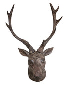 Decorative deer head with large antlers on a white background