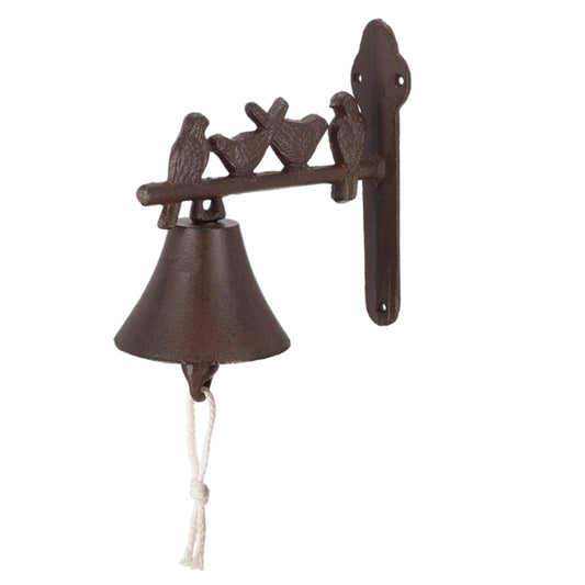 Distressed Cast Iron Bird Garden Wall Bell - The Farthing