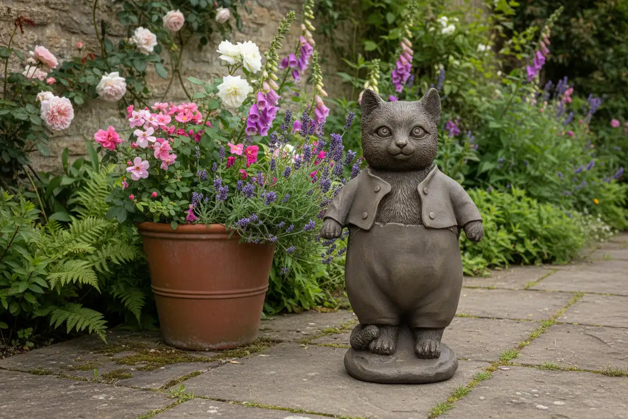 DistressedCatGardenOrnament