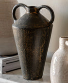 Distressed Double Handle Metal Vase | The Farthing