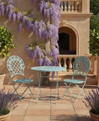 Distressed Teal Metal 2 Seater Bistro Set