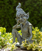 Distressed Finish Garden Sitting Pixie Ornament 2