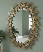 Distressed Gold Butterfly Wall Mirror