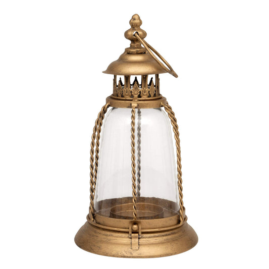 Distressed Gold Candle Lantern - The Farthing