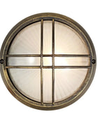 Distressed Gold Round Outdoor Bulkhead Light