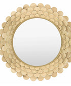 Distressed Gold Scallop Round Mirror 4