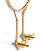 Gold bird stand on a white background